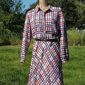 Cremieux, plaid, long-sleeved, dress